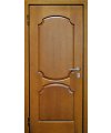 Дверь входная в квартиру Cerber 14 - Наборная МДФ панель с покрытием натуральным шпоном Анегре. Наличники плоские L-образные с зарезкой под петли.
