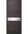 Дверь входная в квартиру Cerber 20 - Декоративная МДФ панель с искусственным покрытием Экошпон, стилизованным под натуральную древесину. Панель декорирована широким алюминиевым молдингом.